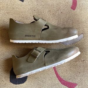 Birkenstock London Oiled Leather in Olive
